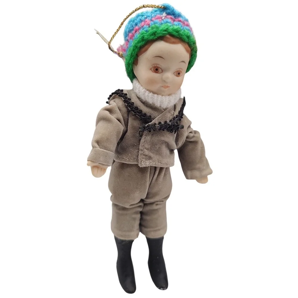 Kurt S Alder Vintage‎ Ornament 1983 Little Boy Outfit Crocheted Hat Six Inches